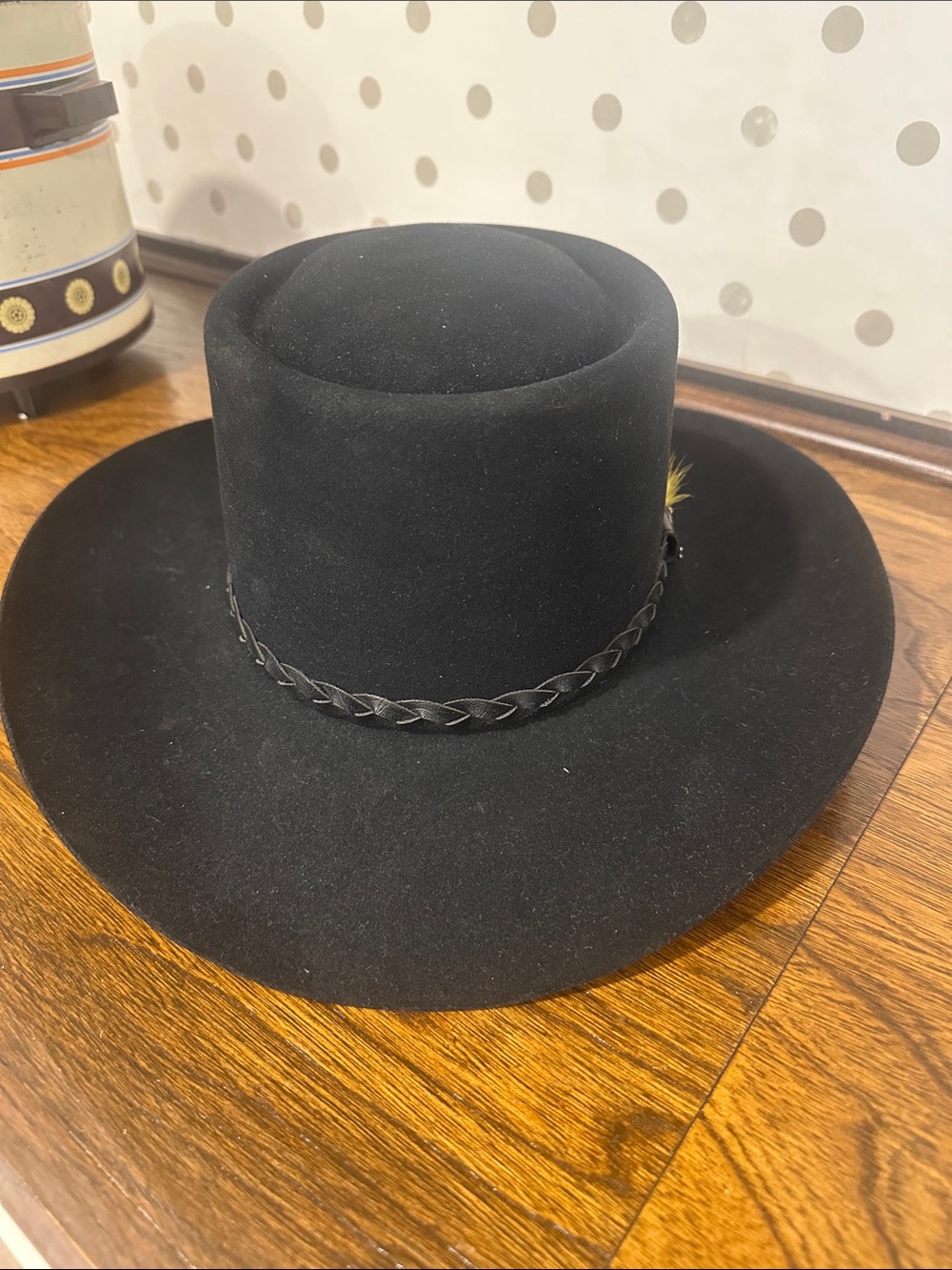 VTG John B Stetson 4X Beaver Felt Cowboy Hat Black Size 7 56 Made USA XXXX w/box - Picture 13 of 14